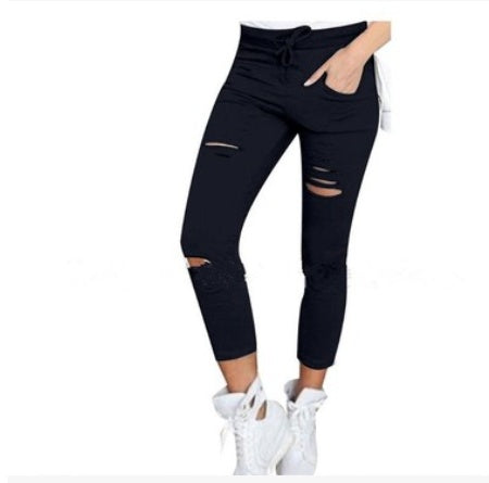 FlexFit Distressed Cotton Jeans: Sleek & Stretchy