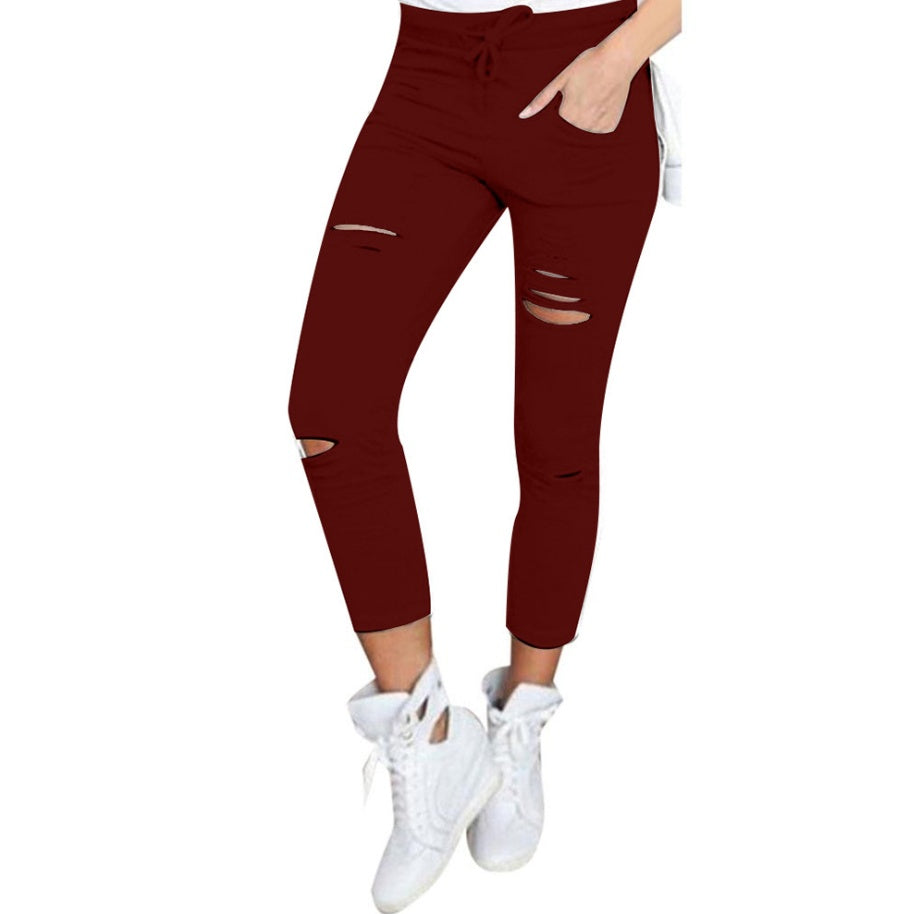 FlexFit Distressed Cotton Jeans: Sleek & Stretchy
