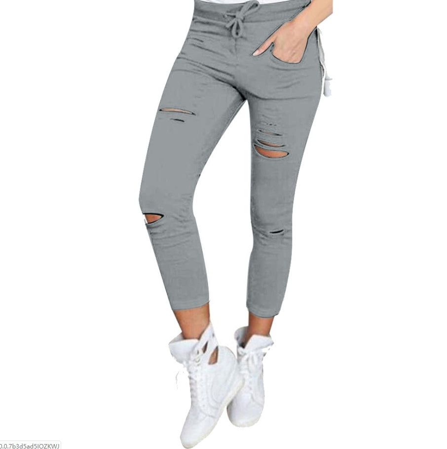 FlexFit Distressed Cotton Jeans: Sleek & Stretchy
