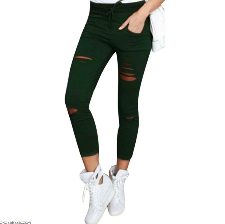 FlexFit Distressed Cotton Jeans: Sleek & Stretchy