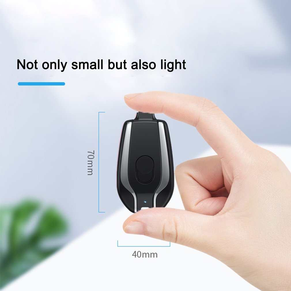 Ultra-Compact 1500mAh Keychain Power Bank with Type-C Charging