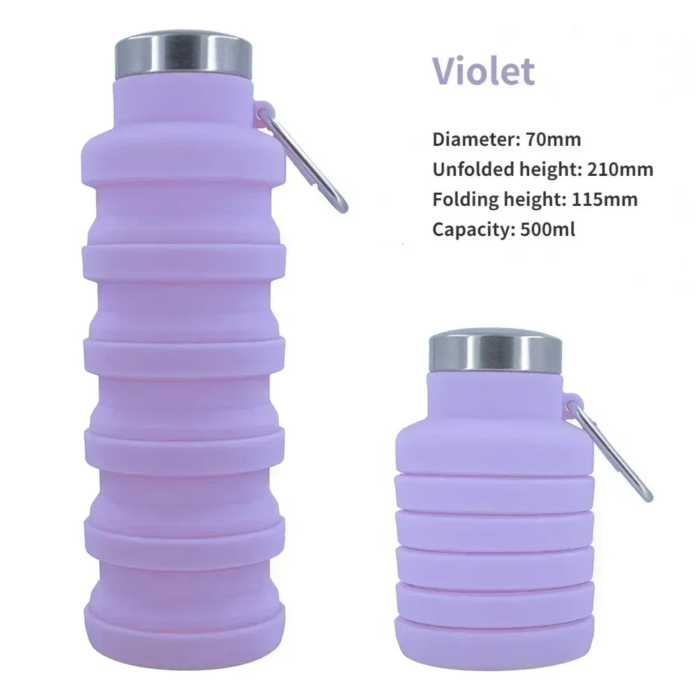 New Portable Silicone Water Bottle Retractable Folding Coffee Bottle Cups E Outdoor Travel Tools Collapsible Sport Bottles