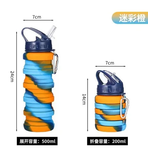 Large Capacity Silicone folding water bottle Outdoor Sports Cycling Kettle Portable Creative Compression Soft Cup Travel Cup