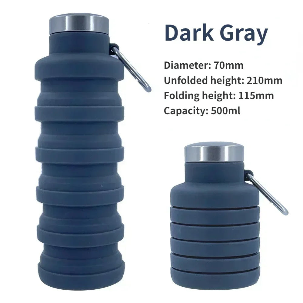 New Portable Silicone Water Bottle Retractable Folding Coffee Bottle Cups E Outdoor Travel Tools Collapsible Sport Bottles